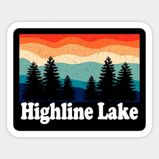 Vintage Highline Lake Colorado Forest Camping Sticker